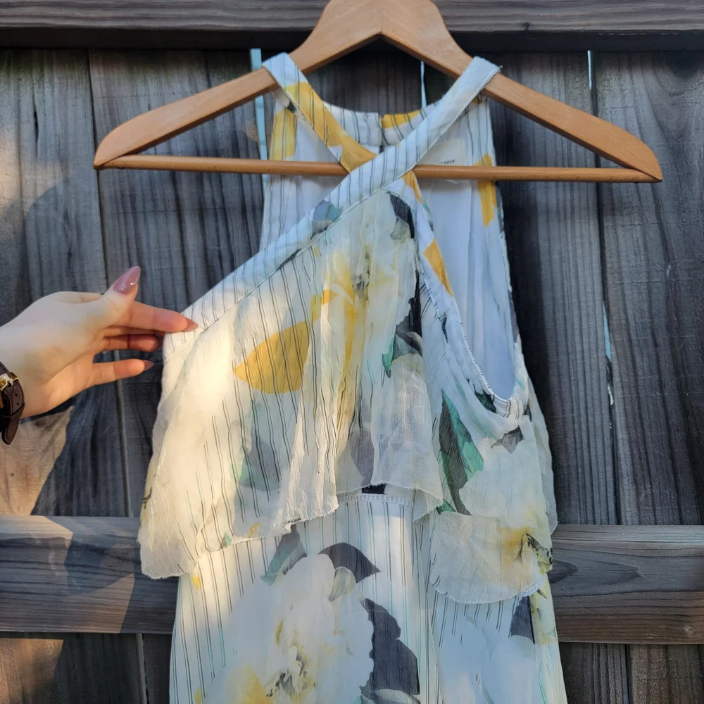 Anthropologie Floral Midi Dress Size 2 - Picture 10 of 12